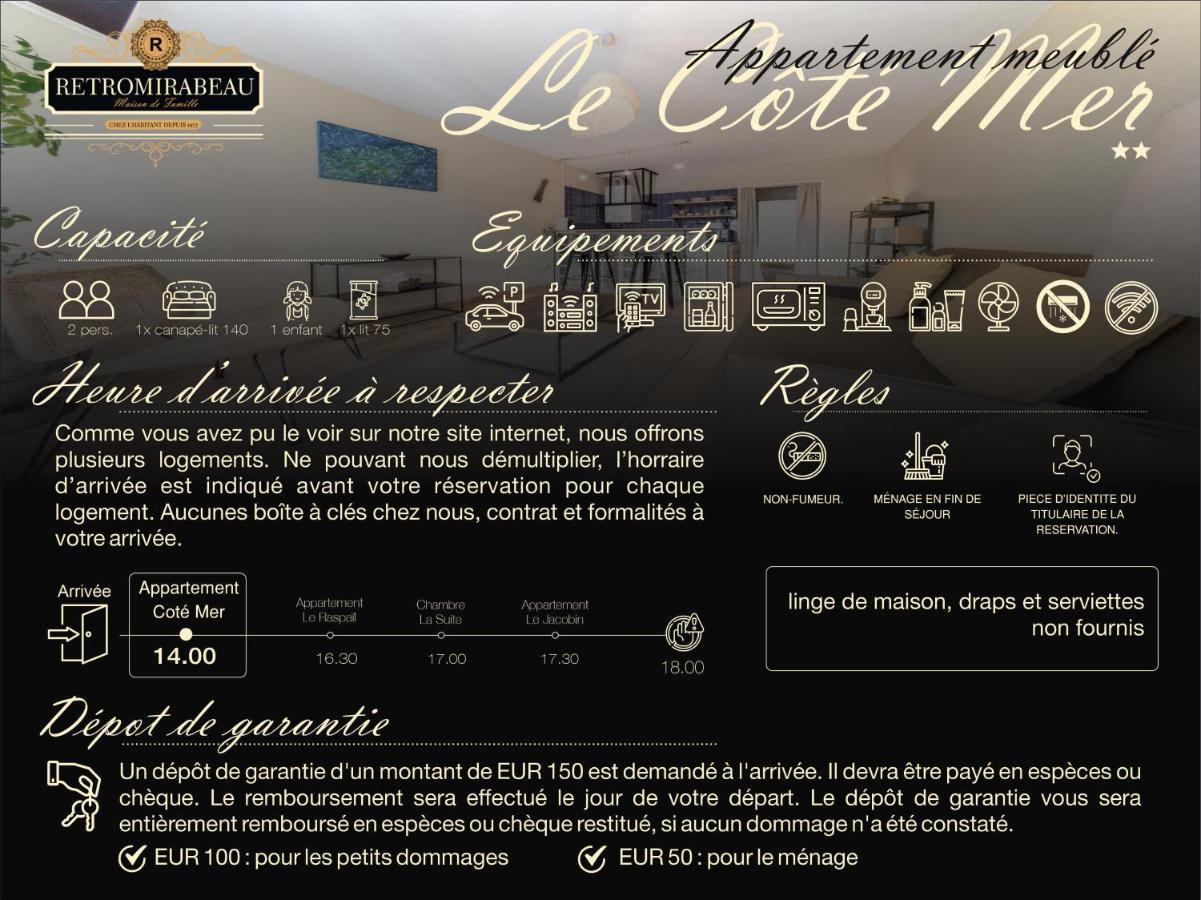 Retromirabeau "Cote Mer" - 29M2 - Lumineux - Terrasse Loggia - Vue Marina - Parking Securise - 2 A 3 Pers - Emplacement Top - Cheques Vacances Connect جرْويسا المظهر الخارجي الصورة